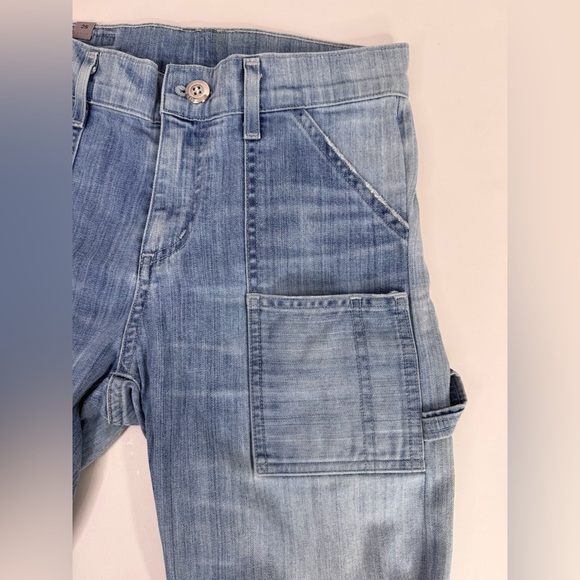 CITIZENS OF HUMANITY Leah 25 Cargo Straight Leg Light Wash Utility Denim Jeans - Picture 9 of 15